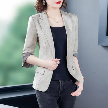 Un Singur Buton Crestat Profesionist Feminin Costum Sacou Slim Formale Pentru Femei Blazere Și Jachete Plus Dimensiune Xxxxl Munca De Birou Poarte Îmbrăca