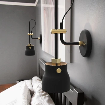 Dormitor Modern Lampă de Noptieră Creative Nordic LED Lampă de Perete Culoar, Coridor, camera de zi scară E27 Lampă de Perete de Interior iluminat Acasă