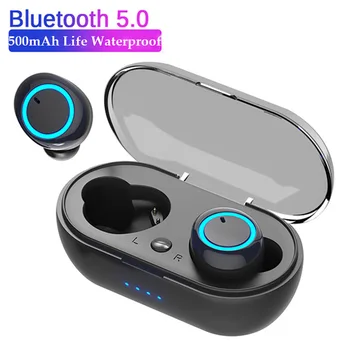 5.0 TWS Căști Bluetooth cu Încărcare Cutie Căști fără Fir 9D Stereo Sport rezistent la apa Căști Căști Cu Microfon