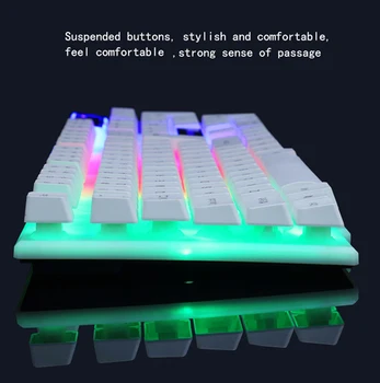Curcubeu plin de culoare LED-uri de Moda Iluminata Tastatura cu Fir Mouse Gaming Keyboard Gamer Mouse-ul trepied Tastatura Home Office PC, Laptop