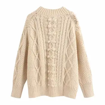 ZA 2019 noi de Iarna toamna alb pulover tricotate femei pulover Casual-pulover feminin jumper haine femei jersey