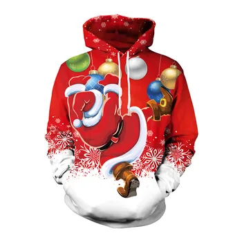 Om de zăpadă de crăciun de imprimare Femei Moș Crăciun Noutate Urât om de Zăpadă de CRĂCIUN 3D Pulover pulover cu gluga Pulover Cald
