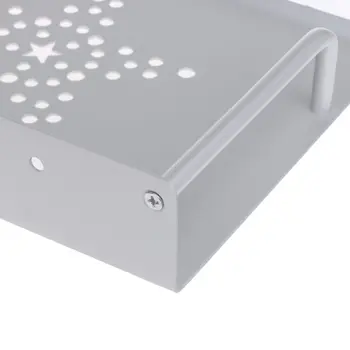 Montare pe perete Depozitare TV Box Router Raft Set-top Box, Consolă Suport Mini PC DVD Player Stand Rack din Aluminiu cu un Singur strat Spațiu