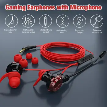 3.5 mm cu Fir Gaming Căști de Anulare a Zgomotului Gamer Stereo În ureche Căști cu Microfon Pentru PC, Laptop, Tableta, Smartphone
