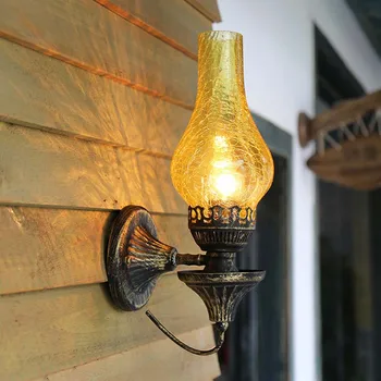 Vintage kerosen lampă de perete Hol, Dormitor, balcon antic de perete de lumină Loft Industrial Retro decor acasă uminaire exterieur