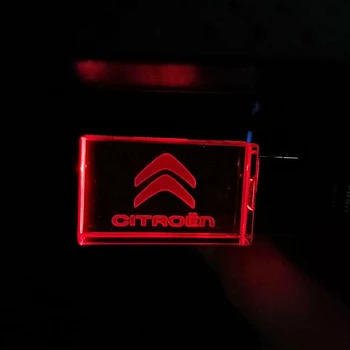 Logo-ul personalizat Masina Citreon Logo-ul de cristal + metal unitate flash USB pendrive 4GB 8GB 16GB 32GB 64GB 128GB de Stocare Extern de memorie cu Mașina