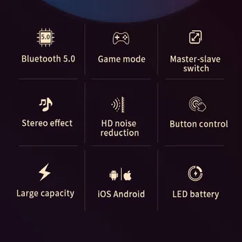 Bluetooth 5.0 Căști TWS setul cu Cască Suport IOS/Android HiFI Stereo În ureche Căști cu Microfon pentru Xiaomi, Huawei Pk I7s Tws
