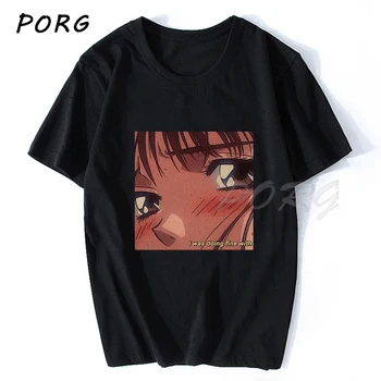 Trist Anime Vaporwave T-Shirt Estetice Japonia Otaku Tricou Barbati Casual, Camasi Bumbac Maneca Scurta Tricou Streetwear