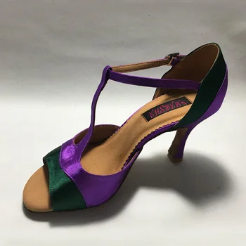 8.5 cm toc Elegant Dans latino Pantofi Pentru femei pantofi de Salsa practica pantofi confortabili pantofi latină MS6239PDG toc mic disponibil