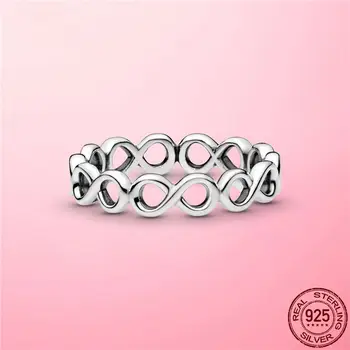 2021 New Romantic Argint 925 Simplu Infinity Trupa Inel Inel pentru Femei care pot fi Stivuite Infinit Argint Femei Bijuterii Cadou