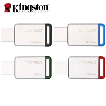 Kingston USB Flash Drive DT50 USB 3.0 128GB Pendrive 64GB 32GB Memorie de 8GB Pendrive U Stick de 64GB Metal stocare Pen-Drive 16G