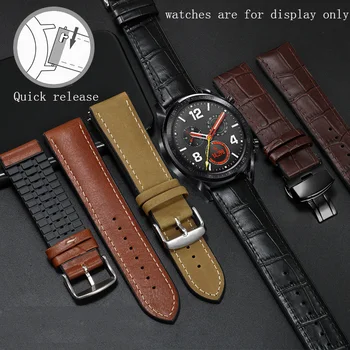 Potrivit pentru Huawei watch GT2 Pro Piele +Silicon curea 20mm 22mm afaceri cauciuc lanț de ceas de eliberare Rapidă