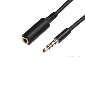 Cablu alargador Jack de 3,5 mm con microfono 4 pini, 5 M, Negru