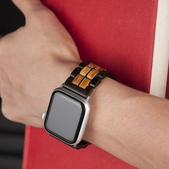 Înlocuirea Lemn Curea de Ceas pentru Apple Watch 4 Serie Band 1/2/3/4 Brățară din Oțel Inoxidabil de correas de reloj