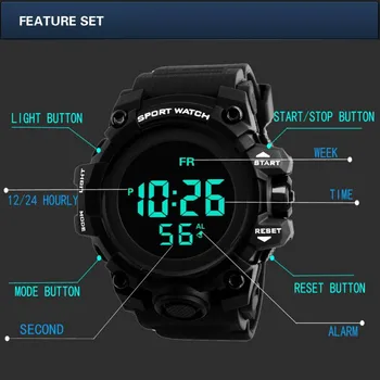 HONHX Bărbați Sport Watch de Brand de Top de Lux Ceasuri Barbati 2018 Led Ceas Electronic Relojes Hombre Para Militare Ceas Digital