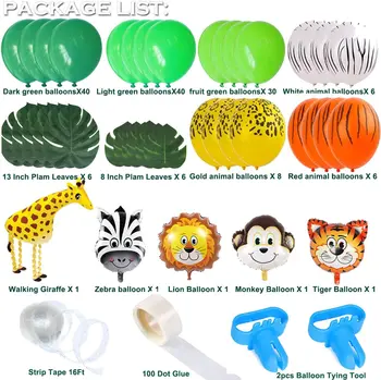 Baloane De Animale Ghirlanda Kit Jungle Safari Tema Consumabile Partid Favoruri Copii Băieți Petrecere Copil De Dus Decoratiuni