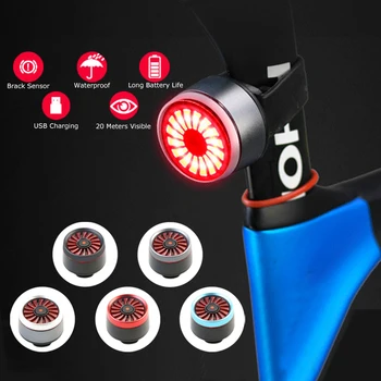 5 Modelul de 16 LED Smart Inducție Lumina de Frână pentru Biciclete SMD Rosu Lumini de Biciclete Set USB Exigibilă Impermeabil Bicicleta Stop Accesorii