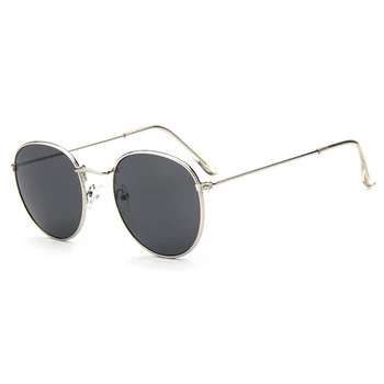 RBRARE Clasic Aliaj Mic Cadru ochelari de Soare Femei Reflectorizante Lentile de Ochelari de Soare Vintage Cadru Metalic Oculos Feminino Roz Oglindă