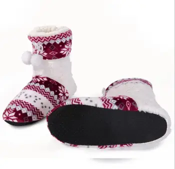 Acasă Etaj Pantofi Femei Interioară Pantofi de Bumbac șosete cizme de Iarna de Pluș Cald Papuci Doamnelor Moale Turma Anti-alunecare Alunecare Pe talpa 25cm
