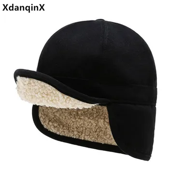 XdanqinX Noi de Iarna Termică Bombardier Pălării Pentru Bărbați, Femei Catifea Îngroșa Earmuff Capac Noutate ins Stil de Lână de Miel Motociclist Windproof Pălărie