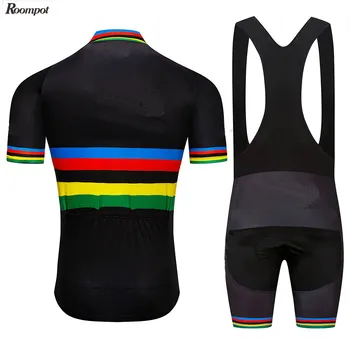 2020 Echipa PRO Black Rainbow Ciclism Îmbrăcăminte de Biciclete Jersey Mens Biciclete Haine de Vara Tricouri de Ciclism 20D Gel de Biciclete pantaloni Scurți Set