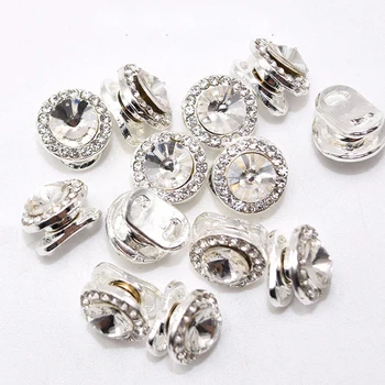 10buc Viteza de Top de Filare Argint Unghii bijuterii de Cristal Decorarea Unghiilor/ Argint Placat cu Spin Stras Sclipici Farmec DIY