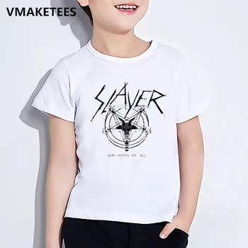 Copii Vara Maneca Scurta Fete si Baieti T shirt pentru Copii Speed Metal Slayer Print T-shirt Hip Hop Cool, Casual, Haine pentru Copii,HKP516