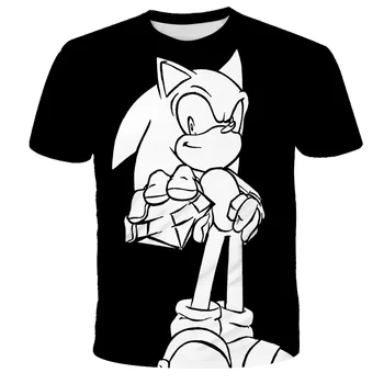 Imprimare 3D Sonic Copii de Moda se Răcească, maneci Scurte Sonic Ariciul tricouri Haioase tricou Baieti Desene animate Tricou Copii Topuri Casual
