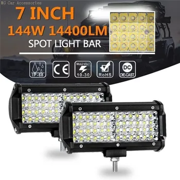 2 buc 4Row144W Bar Lumina/Lumina de Lucru LED Lumina Reflectoarelor Bar pentru Conducere Camion Offroad Barca Masina Tractor 4x4 SUV ATV 12V 24V