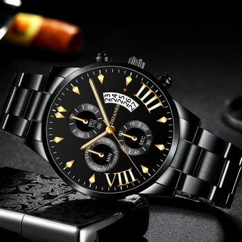 2020 Moda pentru Bărbați Ceasuri de Lux din Oțel Inoxidabil de Aur Cuarț Încheietura Ceas pentru Bărbați Business Casual Calendar Ceas relogio masculino