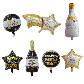 7pcs/Set An Nou Fericit 2021 Decoratiuni Sticla de Vin Baloane Folie Crăciun Decor Acasă de Aer Globos Petrecere de Anul Nou, Noel Navidad