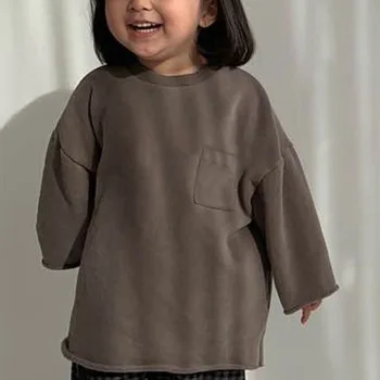 Pentru copii de iarna haine noi Japoneză și coreeană simplu pierde buzunare mici, bărbați și femei copilul subțire de lână pulover puloverul