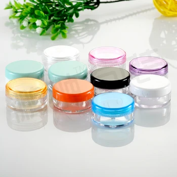 30pcs/lot 3g Călătorie Crema de Fata Lotiune Cosmetice Recipient de unică folosință, Sticle de Plastic Goale Machiaj Borcan Ghiveci de 9 Culori