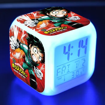 Anime Boku No Hero Academia Ceas Deșteptător Led Schimbare Display LED Reloj Despertador Pătrat Ceas de Masa Digital Saat Reveil