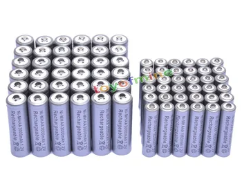 36 x AA +36 x AAA 1.2 V 1800mAh 3000mAh NiMH Gri Baterie Reîncărcabilă de Celule