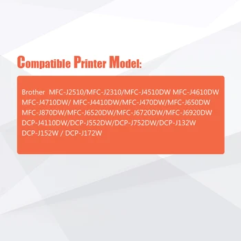 8pcs Compatibil LC121 LC 123 LC123 cartus cerneala Pentru Brother MFC-J6720DW MFC-J6920DW DCP-J4110DW DCP-J552DW printer