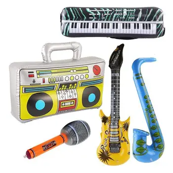 5pcs Gonflabile Jucării Muzicale Radio Instrumente Microfon Set Distractiv Rece Instrumente Jucării Gonflabile Decoratiuni elemente de Recuzită de Petrecere
