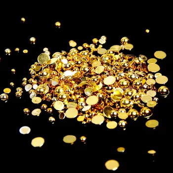 Aur Hematit Culoare 1.5 mm~12mm Toate Dimensiunile Alegerea spate Plat ABS rotund Jumătate Pearl margele, plastic imitație de Aur jumătate margele perla