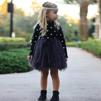 2019 Toamnă Iarnă Fată Dress Long Sleeve Polka Dot Baby Girl Pentru Copii Rochii Pentru Fete De Petrecere, Haine De Printesa Rochie De Haine Pentru Copii