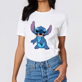 Lilo & Stitch Desene animate Estetice Disney T shirt Femei Harajuku Kawaii Drăguț Casual de Vara Tumblr Tinuta de Moda Topuri
