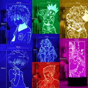 Noi 3d Lampa Anime HUNTER x HUNTER Gon si Killua Figura Veioza pentru Dormitor Copil Decor de Lumină Fanii Copii Cadou Led Lumina de Noapte