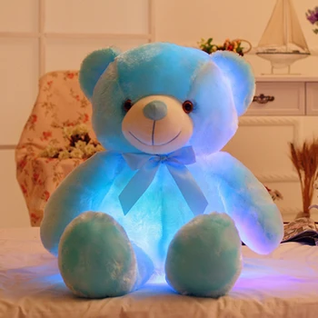30cm/50cm Drăguț Jucărie de Pluș Creative LED-Urs de Pluș Animale Colorate Stralucitoare de Crăciun, Ziua de nastere Cadou de Anul Nou pentru Copii