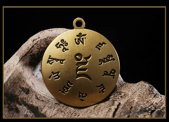 Tibetan cupru Gravate Verde Tara Bodhisattva Amuleta Pandantiv
