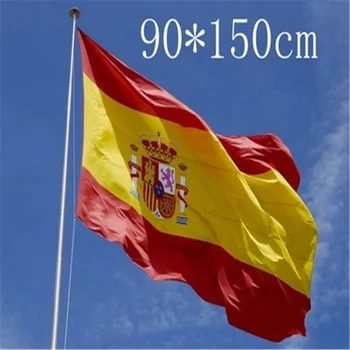 Transport gratuit 90*150CM Spania Poliester Imprimare față-verso Drapelul Național Bar&Nava Agățat Decor Banner Flag Flying