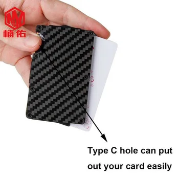 1 BUC EDC Portabil de Buzunar Simplu Compact Fibra de Carbon Portofel Suport Card de Mare Capacitate RFID Blocking Business Card Pachet Sac