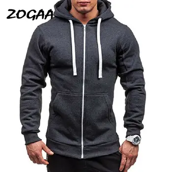ZOGAA 2020 Toamna de Moda de Brand Nou Fleece Hoodie Mens Casual Slim Cu Thermal Lined Hood Sacou Hanorac Zip Îmbrăcăminte exterioară Cald