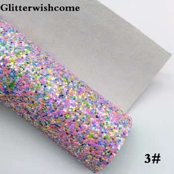 Glitterwishcome 30X134CM Mini Roll Vinil Pentru Arcuri Indesata Glitter din Piele material de Vinil pentru Arcuri, GM075