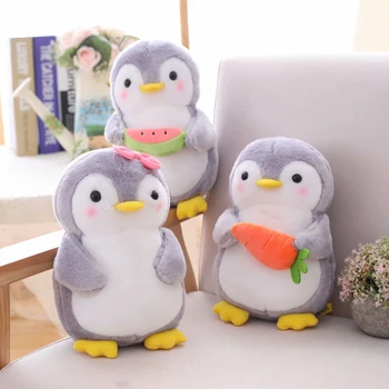 1BUC 25/45cm Creative Îmbrățișarea Fructe Pinguin de Pluș, Jucării Umplute Kawaii Software Cuplu Pinguin de Pluș Păpușă Jucărie pentru Copii Decor Acasă