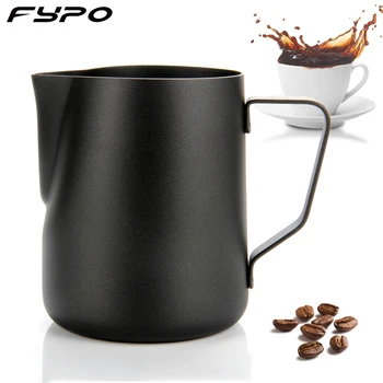 Din Oțel Inoxidabil negru Ceașcă de Espresso Spumant de Lapte de Cafea Ceasca de Cappuccino, Crema Spuma de Lapte Cana de Lapte Spumare Ulcior pentru Acasă Cafe Târziu