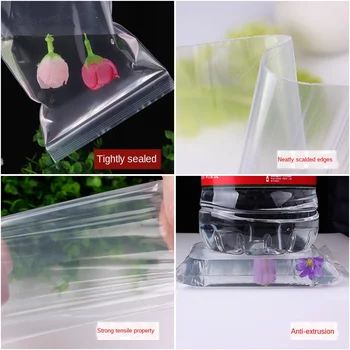 Pungă Pungă de Plastic Transparent, Ambalaje din Plastic Sac 11x16cm Grosime de 0,05 mm PE Plastic pungi de Plastic Alimentare Bags100pcs